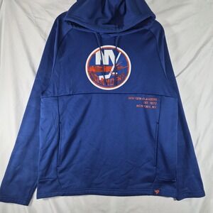 New York Islanders Hoodie Mens Large Blue Fanatics NHL Pullover Performance...